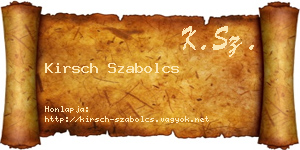 Kirsch Szabolcs névjegykártya